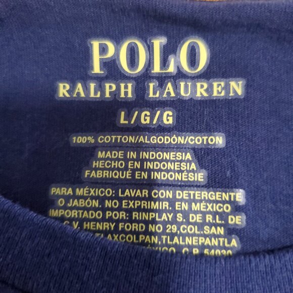 NWT POLO Ralph Lauren Mens Long Sleeve FOOTBALL RUGBY BEAR Shirt- Large - Picture 9 of 10